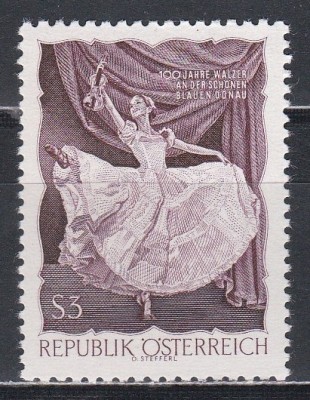 Austria 1967 - Centenarul valsului &amp;bdquo;Dunărea Albastră&amp;rdquo;, MNH foto