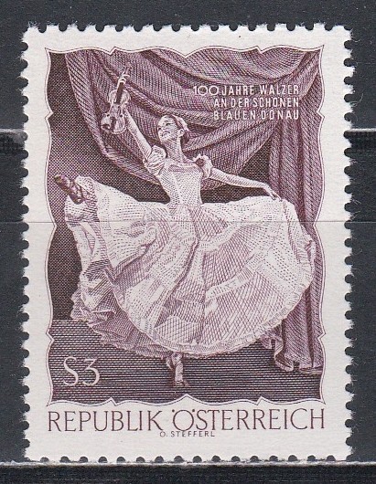 Austria 1967 - Centenarul valsului &bdquo;Dunărea Albastră&rdquo;, MNH
