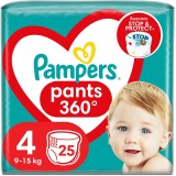 Scutece-chilotel Pampers Pants Carry Pack, Marimea 4, 9-14 kg, 25 buc