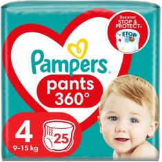 Scutece-chilotel Pampers Pants Carry Pack, Marimea 4, 9-14 kg, 25 buc