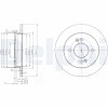 Set discuri frana spate DELPHI, Hyundai I10 (Pa), 10.2007-; Kia Picanto (Ja), 03.2017-, Picanto (Sa), 04.2004-, Picanto (Ta), 05.2011-, spate; puntea