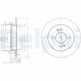 Set discuri frana spate DELPHI, Hyundai I10 (Pa), 10.2007-; Kia Picanto (Ja), 03.2017-, Picanto (Sa), 04.2004-, Picanto (Ta), 05.2011-, spate; puntea