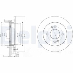 Set discuri frana spate DELPHI, Hyundai I10 (Pa), 10.2007-; Kia Picanto (Ja), 03.2017-, Picanto (Sa), 04.2004-, Picanto (Ta), 05.2011-, spate; puntea