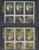 ROMANIA 2011 LP 1899 d EUROPA 2011 PADURI STRAIF DE 3 SERII CU TABS MNH