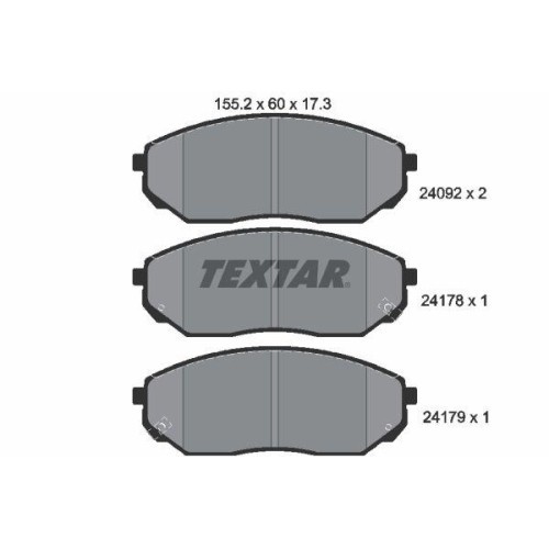 Placute frana Kia Sorento I (Jc) 08.02-12.11, Sorento I Van (Jc) 08.02-12.11, Fata, TEXTAR