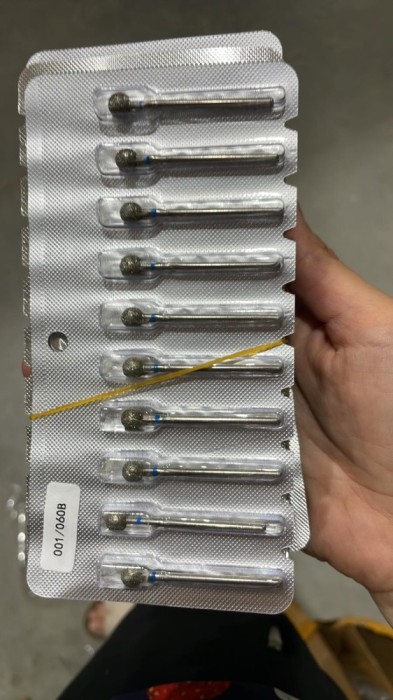 Capăt de freză de diamant pentru cuticule, bilă, br&acirc;u albastru, 001/060B