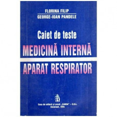Florina Filip si George Ioan Pandele - Caiet de teste - Medicina interna. Aparat respirator - 115324