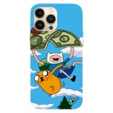 Husa compatibila cu Apple iPhone 15 Pro Max, Viceversa, model One dolar Adventure time , Silicon, TPU, Transparent, Carcasa