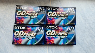 13.Lot 4 Casete Audio TDK CD Power 110 TYPE II High Bias Sigilate foto