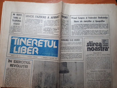 ziarul tineretul liber 6 ianuarie 1990 - articole revolutia romana foto