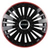 Set 4 Capace Roti pentru Smart, model Falcon Black Cu Rama Rosie, R16, SMART