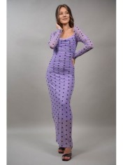 ROCHIE LUNGA DRAPATA TUL CU BULINE MAGICO NEALLY Violet M-L