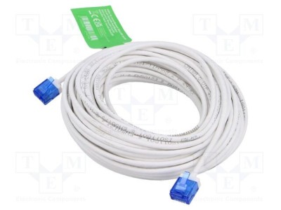 Cablu Patch Cord LOGILINK RJ45 U/UTP Cat 6a, 15m, alb, ecranat, litat foto