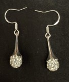 Cercei argint 925 sterling marcați, cu cristale zwarovski, moderni, spectaculoși, noi, un cadou excelent