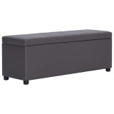 Cumpara ieftin Bancheta cu zona de depozitare, gri, 116 cm, piele ecologica