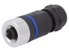 Conector M12 Mama BULGIN 4 Pini IP67, Polarizare Cod A, Montare Cablu, 4A
