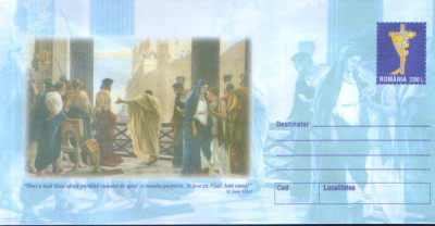 Intreg postal plic nec 2001- Pictura religioasa - Iisus Hristos foto