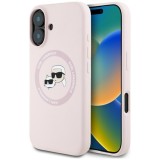 Husa pentru iPhone 16 - Karl Lagerfeld Silicone MagSafe (KLHMP16SSKCHTCP) - Pink Karl&amp;Choupette Head
