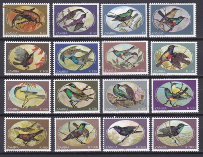 DB1 Fauna Pasari 1994 Zambia 16 v. MNH foto