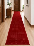 Cumpara ieftin Traversa Greceasca Stanford 80x200 cm, Rosu, Antiderapant, Tesatura Plata, Polipropilena, Antialergica