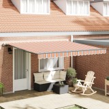 vidaXL Marchiză automată retractabilă cu dungi multicolore 400x300 cm