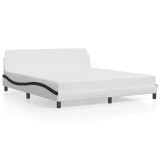 Cumpara ieftin Cadru de pat Dover alb si negru 180x200cm piele artificiala