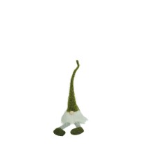 Ornament de craciun spiridus, flippy, verde/alb, textil, 52 cm
