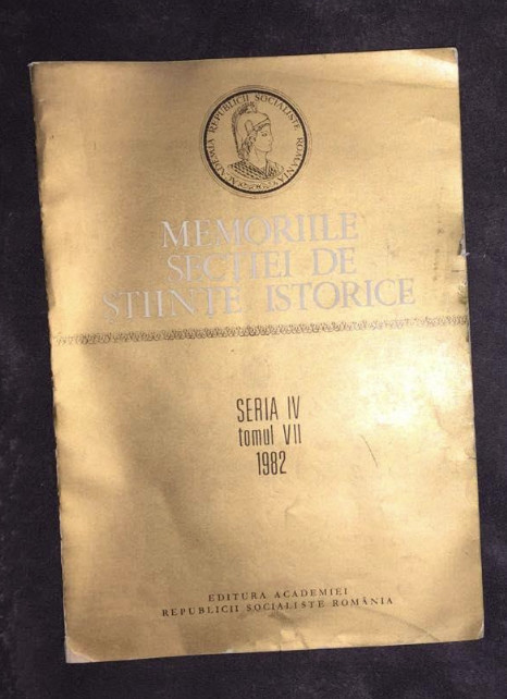 MEMORIILE Sectiei de Stiinte Istorice 1982 cu dedicatia lui Al. Dobre