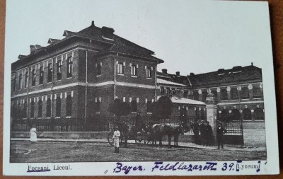Carte postala, Liceul din Focsani, 1920 foto