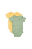 Set 2 body-uri Printed, BabyCosy, 50% modal+50% bumbac, Lamaie Verde (Marime: 0-3 Luni)