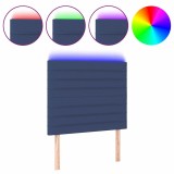 Cumpara ieftin Tablie de pat cu LED, albastru, 100x5x118/128 cm, textil
