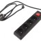 Prelungitor PVC Negru 4 Prize 1,5m 16A