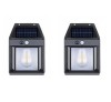 Set 2x Lampa solara LED de perete cu senzor de miscare, 3 moduri de iluminare, BZRSH, lumina calda