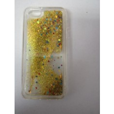 Husa Telefon Plastic+Silicon iPhone 5 5s SE Glitter Feather Auriu