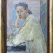 Aureliu Predescu (n. 1919) (nesemnat)-T&acirc;nără &icirc;n meditaţie, pictură &icirc;n ulei