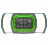 Strecuratoare din silicon, extensibila si pliabila, 33-60 cm, verde/gri, Oem