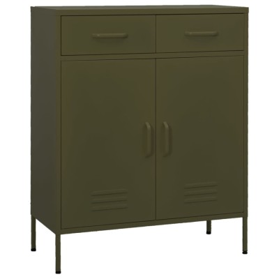 Gossi dulap de depozitare, verde masliniu, 80x35x101,5 cm, otel foto