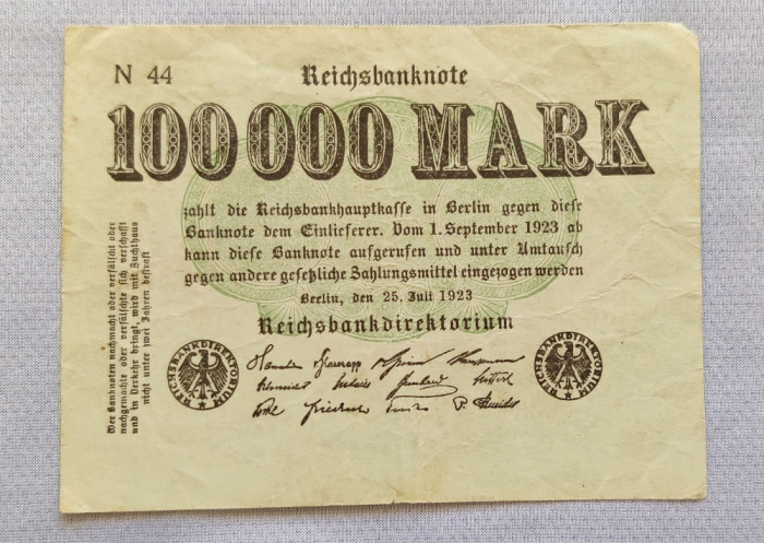 Germania - 100000 Mark (1923) Reichsbanknote N44