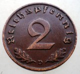2.867 GERMANIA 2 REICHSPFENNIG 1938 D, Europa, Bronz