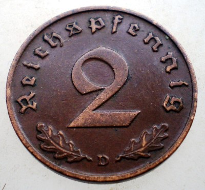 2.867 GERMANIA 2 REICHSPFENNIG 1938 D foto