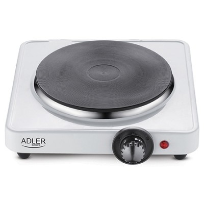 Plita electrica Adler, 1 arzator, 1500 W, 185 mm, termostat, Alb foto