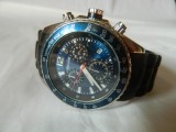 Ceas Barbatesc Accurist Chronograph 50M, Bratara Silicon Originala, 45mm, Cadran Albastru, Otel Inoxidabil, Miyota