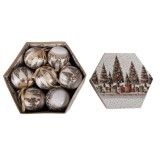 Cumpara ieftin Set 14 globuri brad Craciun in cutie cadou Braduti (14) 8x8x8 cm