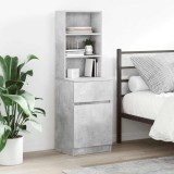Noptiera gri beton 39x35x125 cm lemn prelucrat
