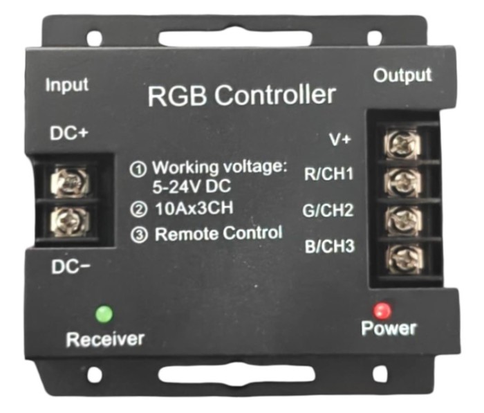 Controller RGB RF cu telecomanda touch RF6-RGB, 5-24V DC, 3x10A, pentru ...
