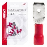 Set 10 Conectori Cablaje 6.3mm, 0.5-1.5mm&sup2;, 10A, Izolat, Rosu, Terminale Sertizare, Componente Electronice