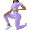 Costum pentru Fitness/Yoga, Flippy, pentru Femei, Material Elastic, Spandex, Talie Inalta, Mov, Marime M