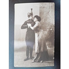 Carte postala, V. Maximilian si El. Leonard in Husarii la manevre, inceut de secol XX