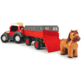 Cumpara ieftin Tractor Dickie Toys Happy Ferguson Animal Trailer cu remorca si figurina