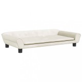 Cumpara ieftin Pat de caini, crem, 100x50x21 cm, catifea
